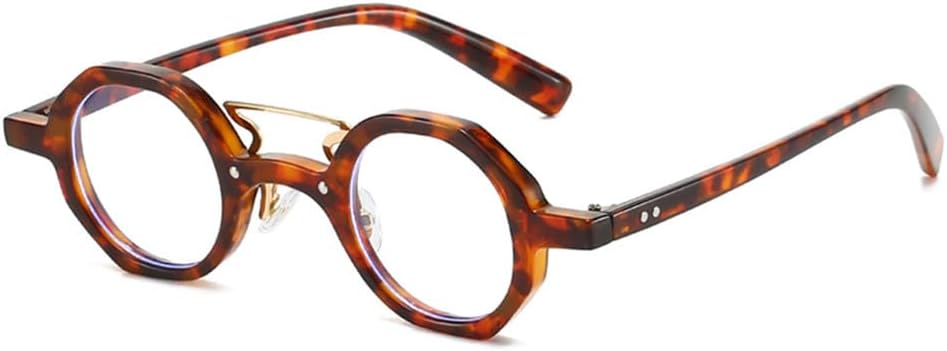 

Ретро-солнцезащитные очки для женщин, маленькие, многоугольные, круглые, модные, панк, мужские, с заклепками, прозрачные, градиентные, солнцезащитные очки UV400 KTUCN, Leopard Clear