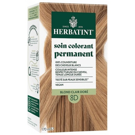 

Стойкая краска для волос Color Care 170 мл 8D светло-золотистый блонд Herbatint