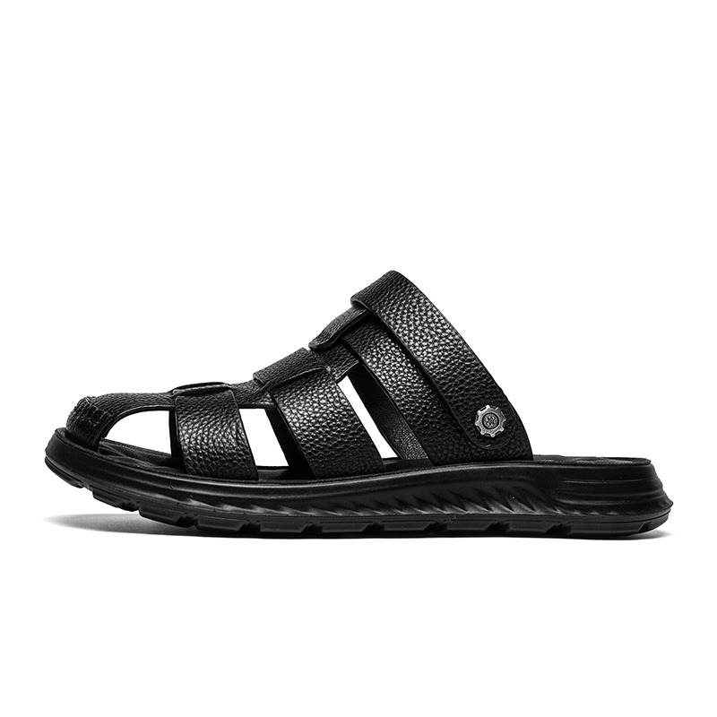 

CALIFBULL Мужские пляжные сандалии Black, цвет Black[Leather Shoe Size: Size 40 in This Model = Athletic Shoes 41]
