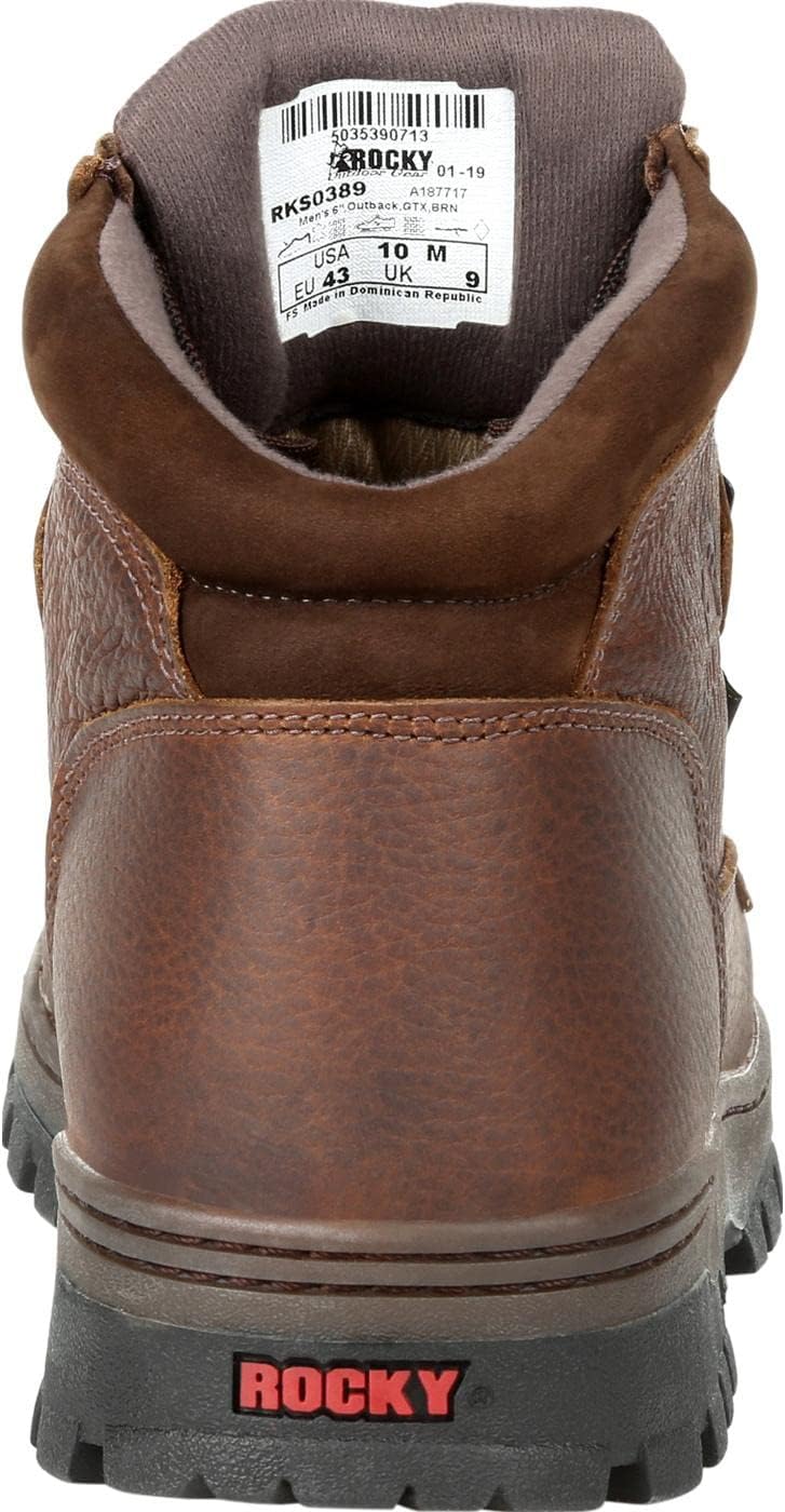 Мужские походные ботинки Rocky Outback с водонепроницаемой мембраной Gore-Tex и простым носком, коричневый — фото 4