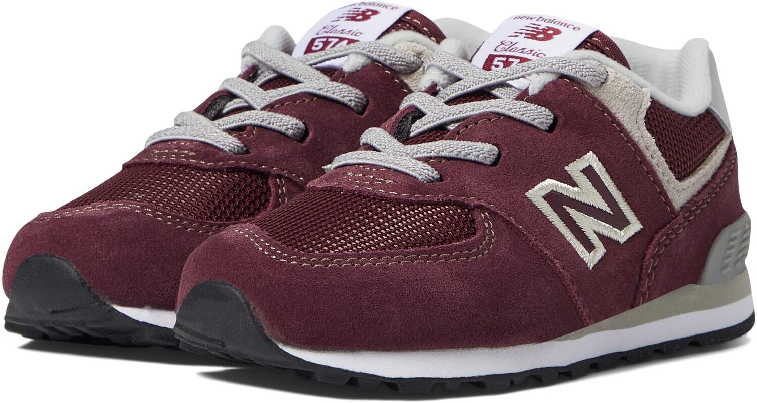 

Кроссовки 574 Bungee Lace New Balance, цвет Burgundy/White