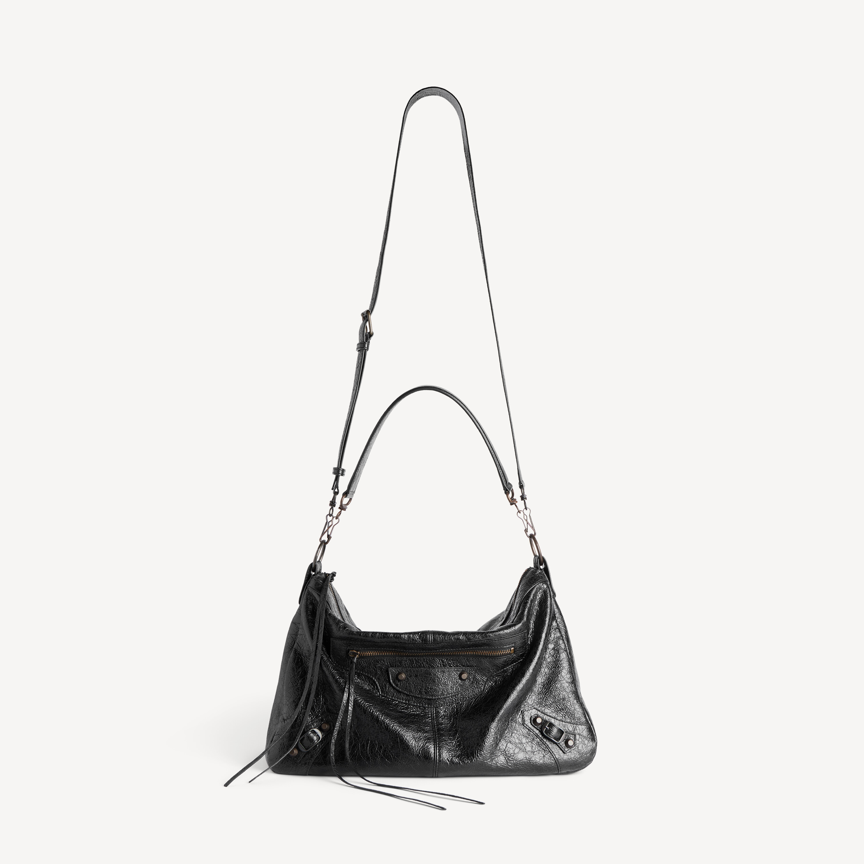 

BALENCIAGA Мужская сумка Le City Moto Medium в черном цвете