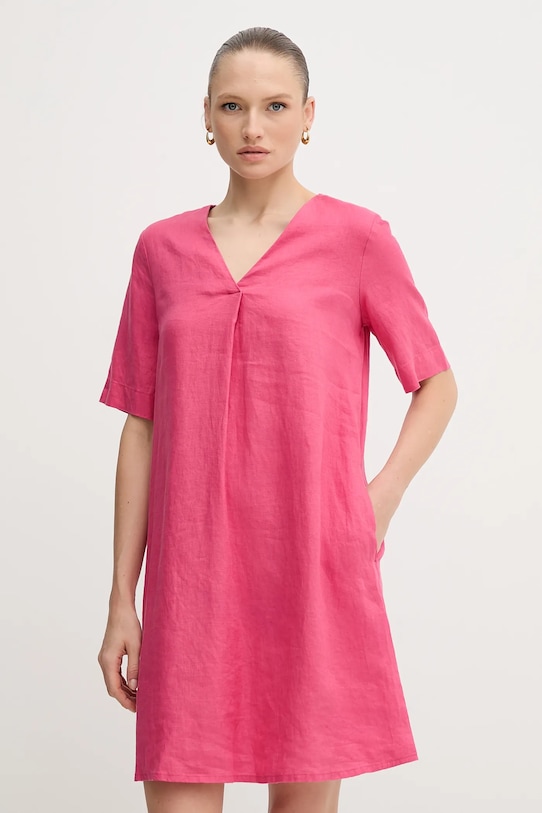

Льняное платье United Colors Of Benetton, розовый