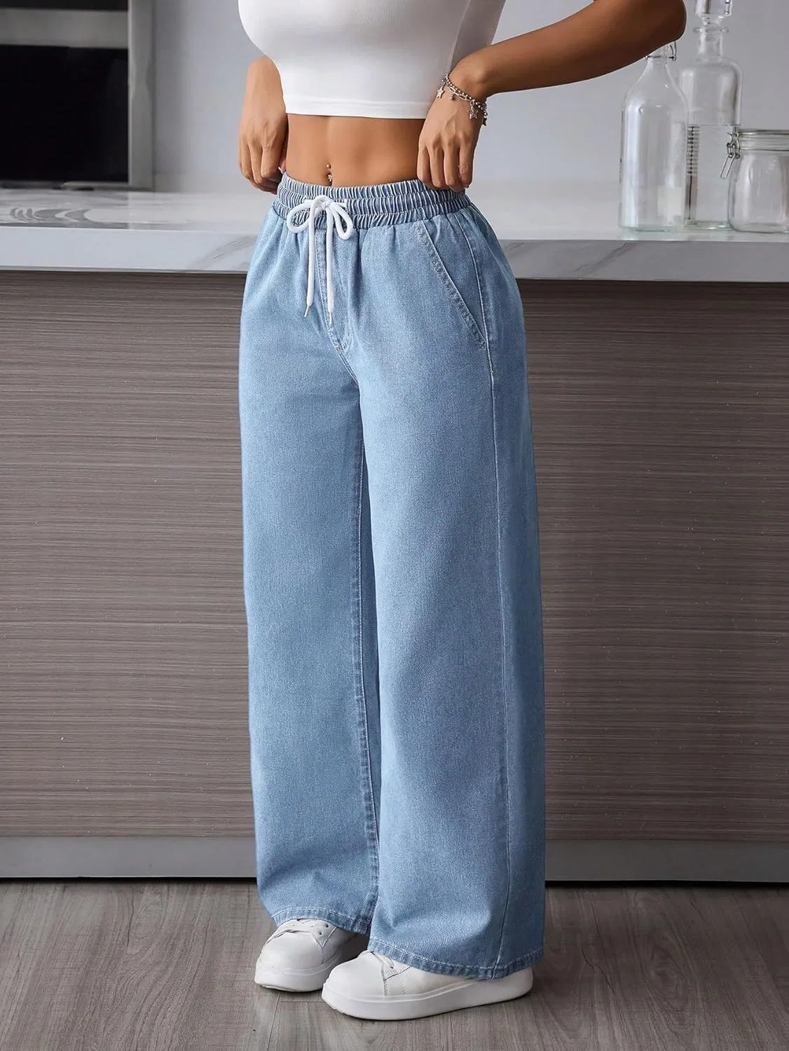 Джинсы, свободный крой, Baggy Jeans, синий — фото 3