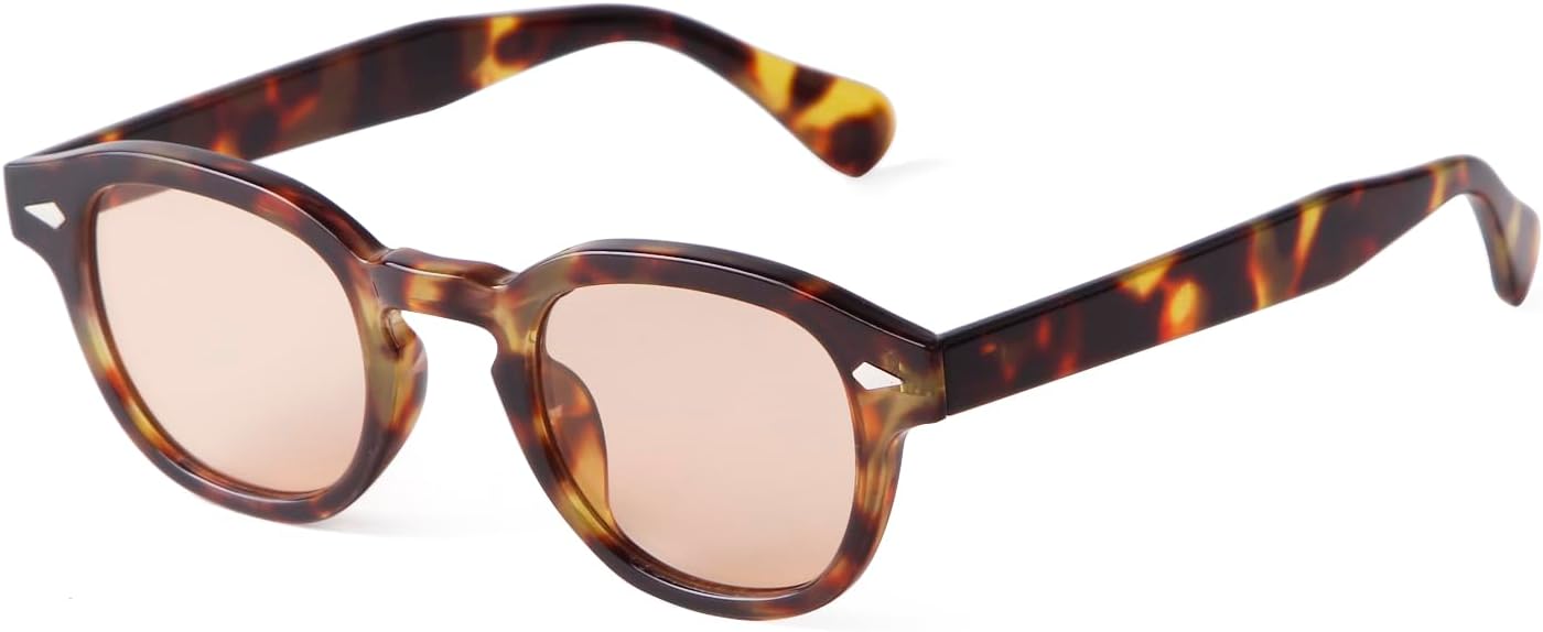 

Солнцезащитные очки ADE WU в стиле ретро, ​​круглые, для женщин и мужчин, винтажные, в маленькой круглой оправе, тонированные, унисекс, стильные, 46 мм, Tortoise/Light Tea