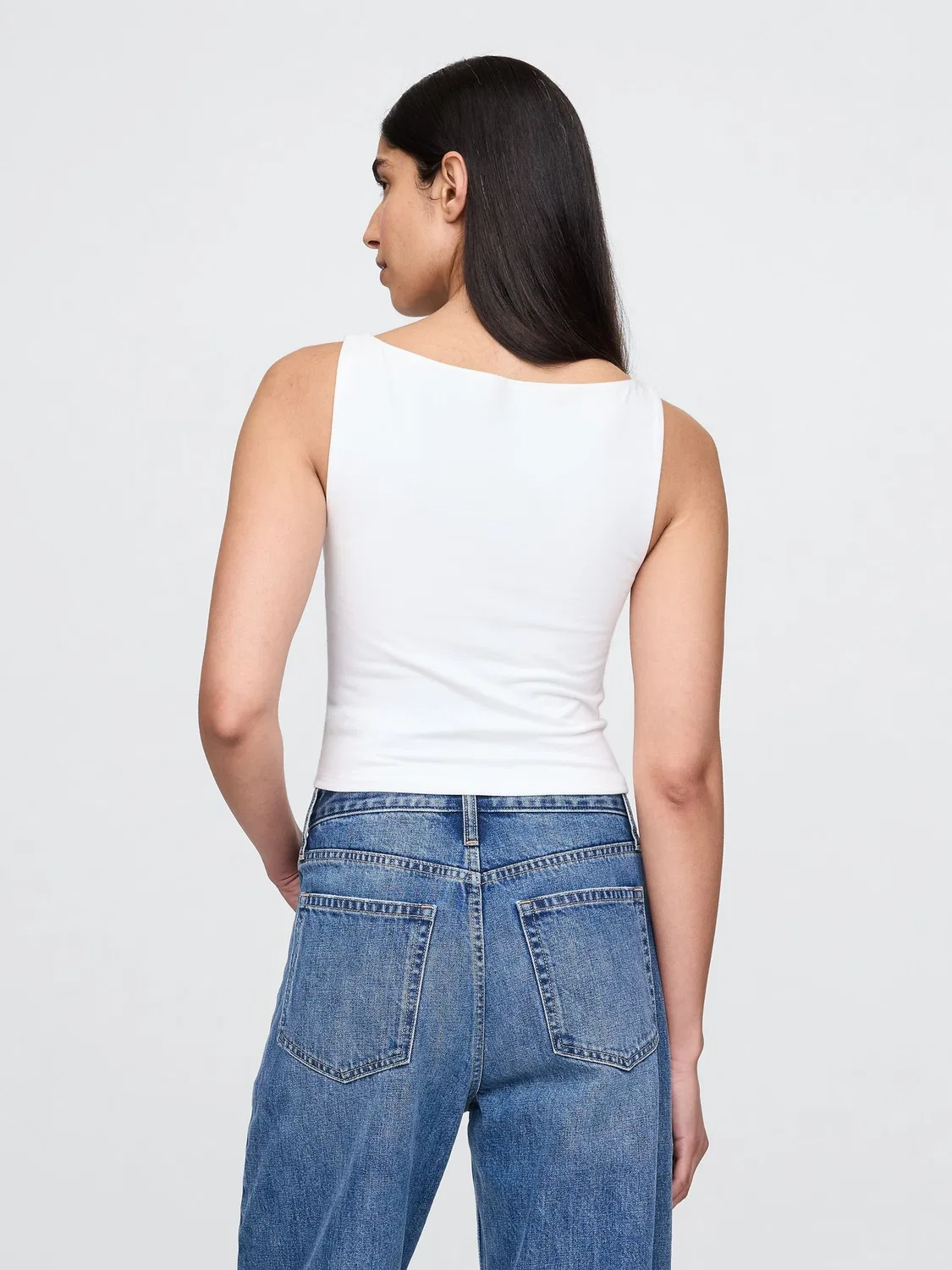 Топ-борцовка Gap Close Knit Jersey, белый — фото 2