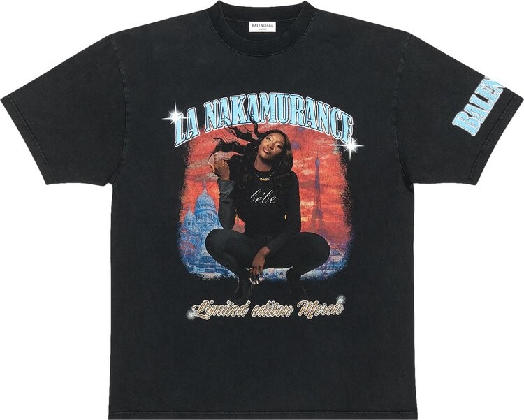 

Футболка Balenciaga Music Aya Nakamura Merch T-Shirt 'Black', черный
