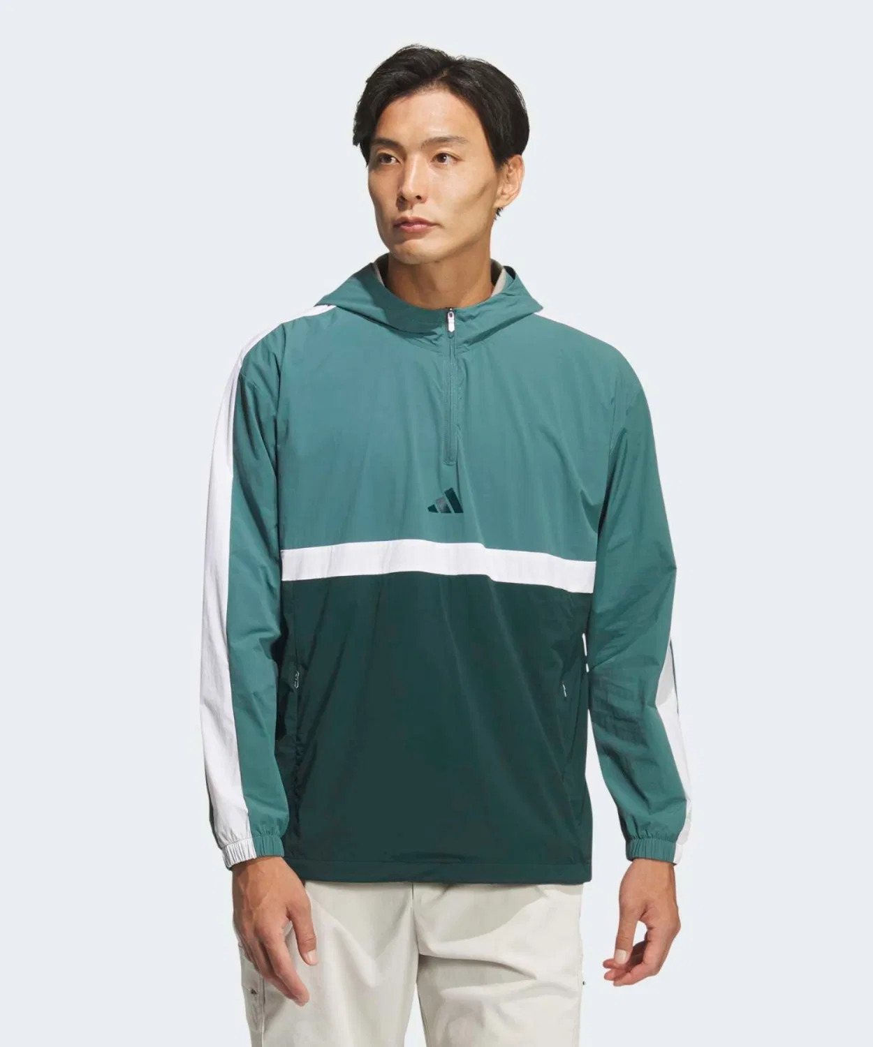 Мужская куртка-блузон с капюшоном, длинным рукавом, модель Quarter Zip, Adidas Golf, Blue