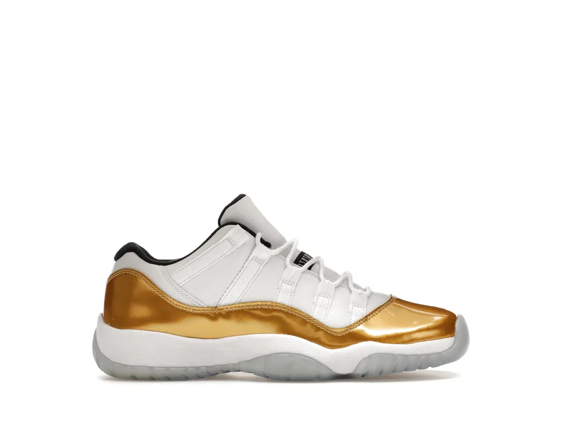 Детские кроссовки с высоким верхом Jordan 11 Retro Low Closing Ceremony Jordan, White/Metallic Gold Coin-Black