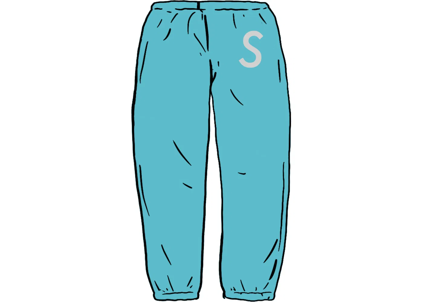 Мужские спортивные штаны с принтом Supreme Swarovski S Logo Sweatpant Supreme, Light Aqua