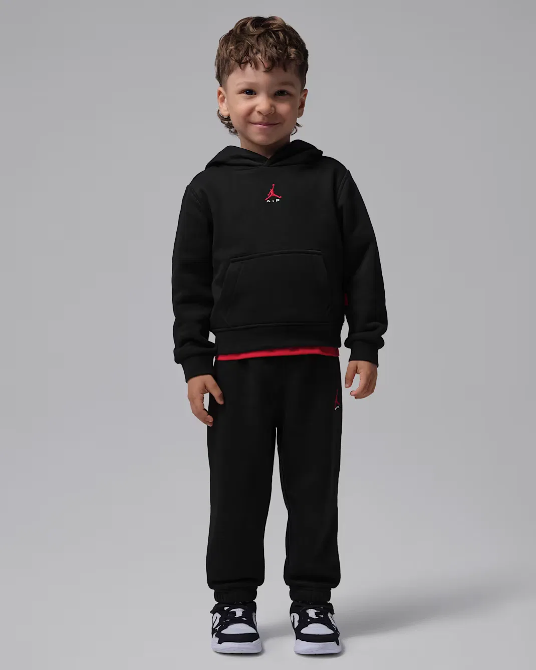 Детский комплект из двух предметов: пуловер и худи Jordan Brooklyn Fleece, Black
