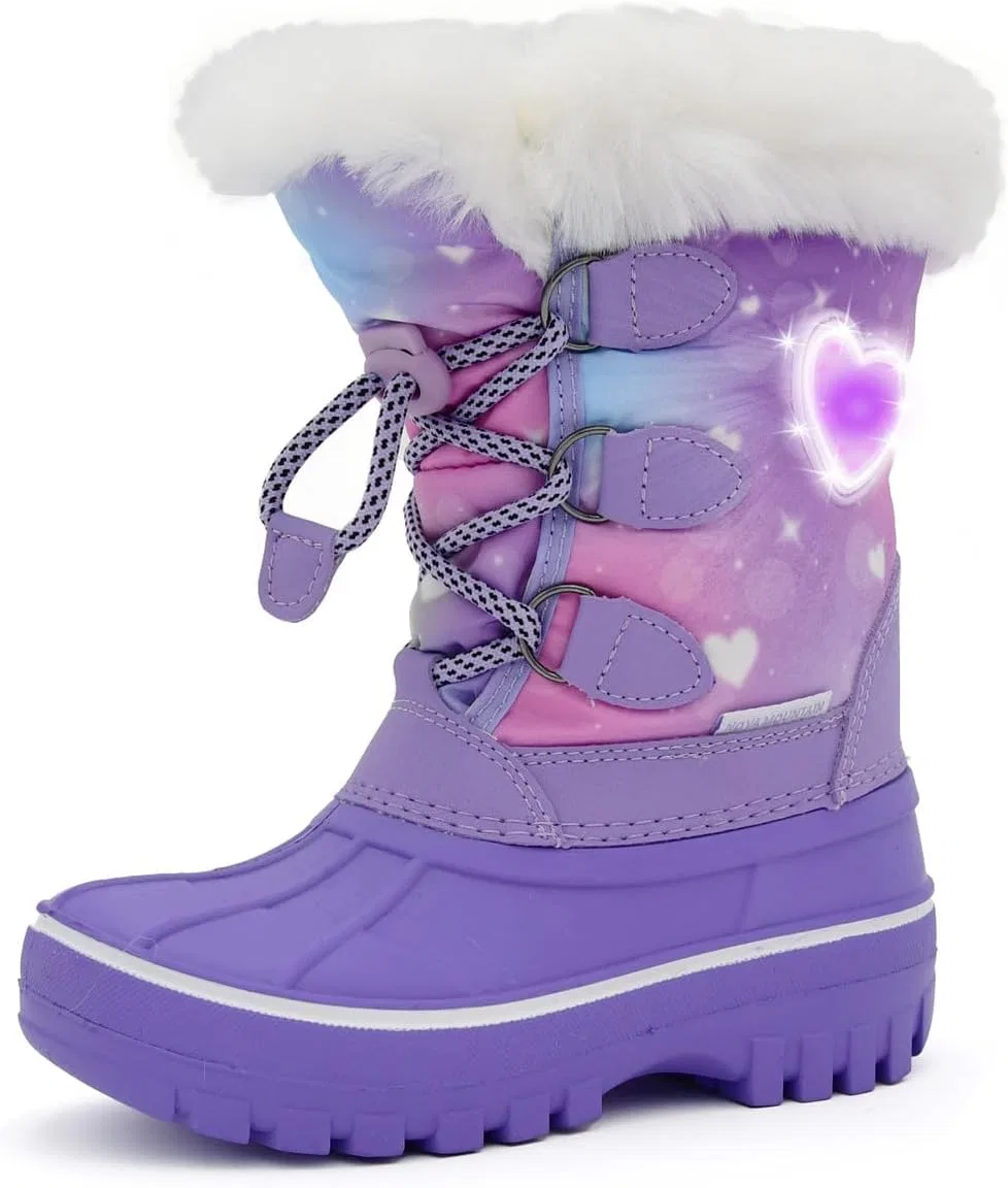 Детские зимние снежные ботинки с подсветкой Nova Mountain Light Up для мальчиков и девочек Nova Footwear, Purplemulti
