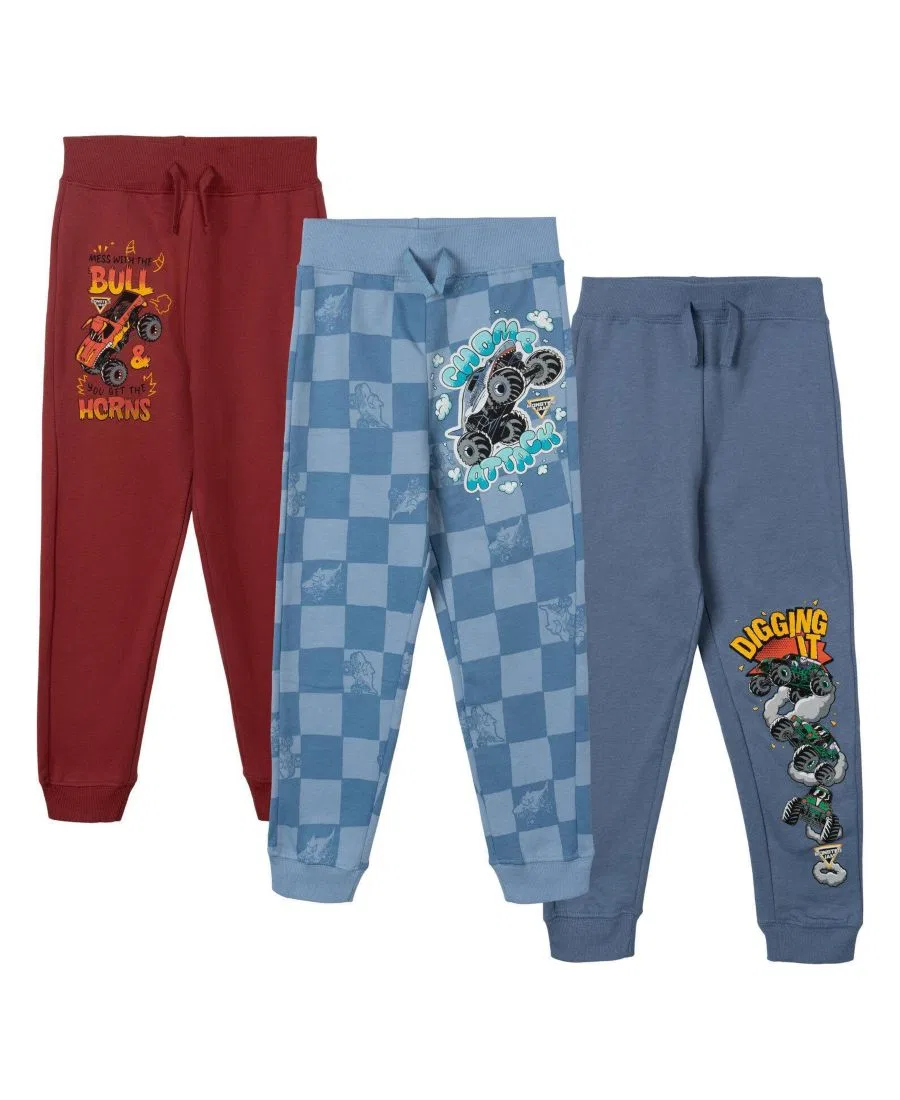 Комплект из 3 флисовых спортивных брюк Monster Jam, с принтами Monster Jam Monster Jam Multi