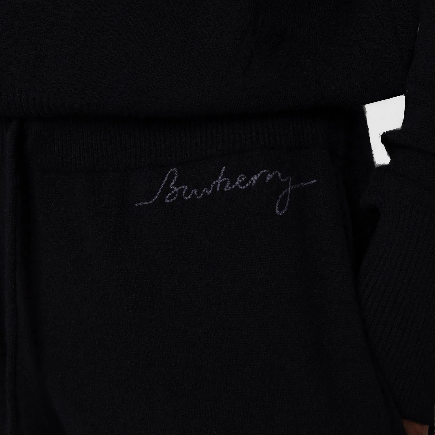 Брюки спортивные из кашемира Logo Embroidered Burberry, Black — фото 2