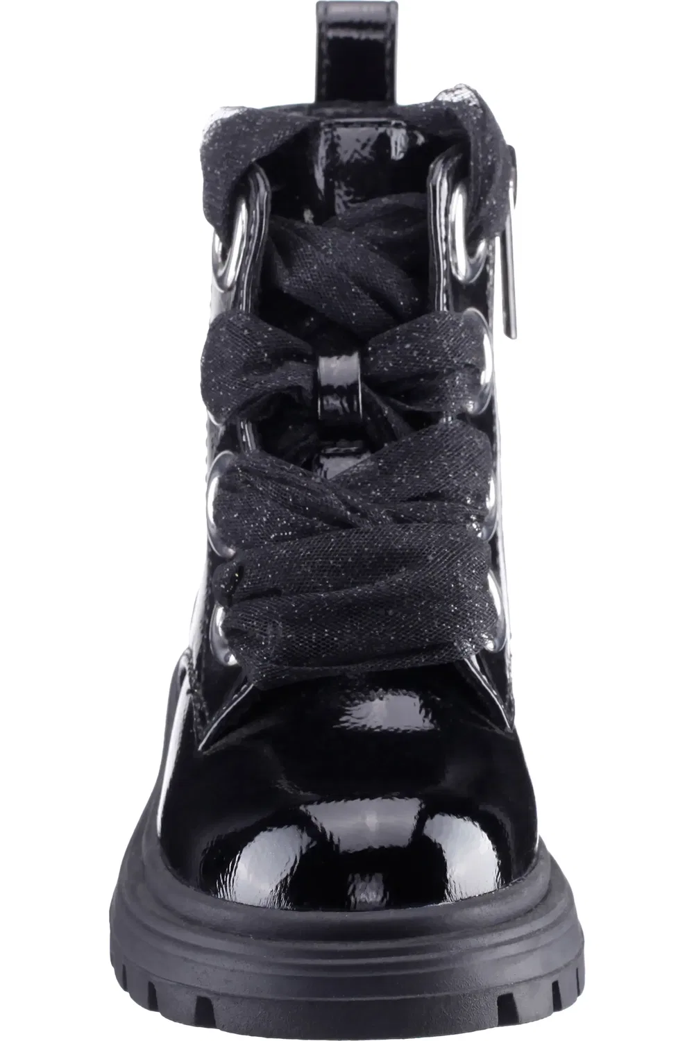 Ботинки детские на плоской подошве Chassy Nina, Black Crinkle Metallic — фото 3