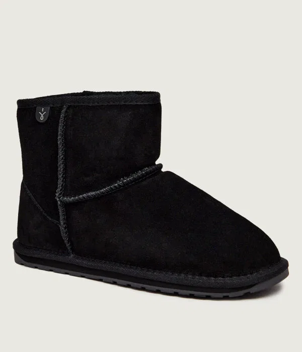 Детские зимние сапоги из кожи Wallaby Mini Teens Emu Australia, черный