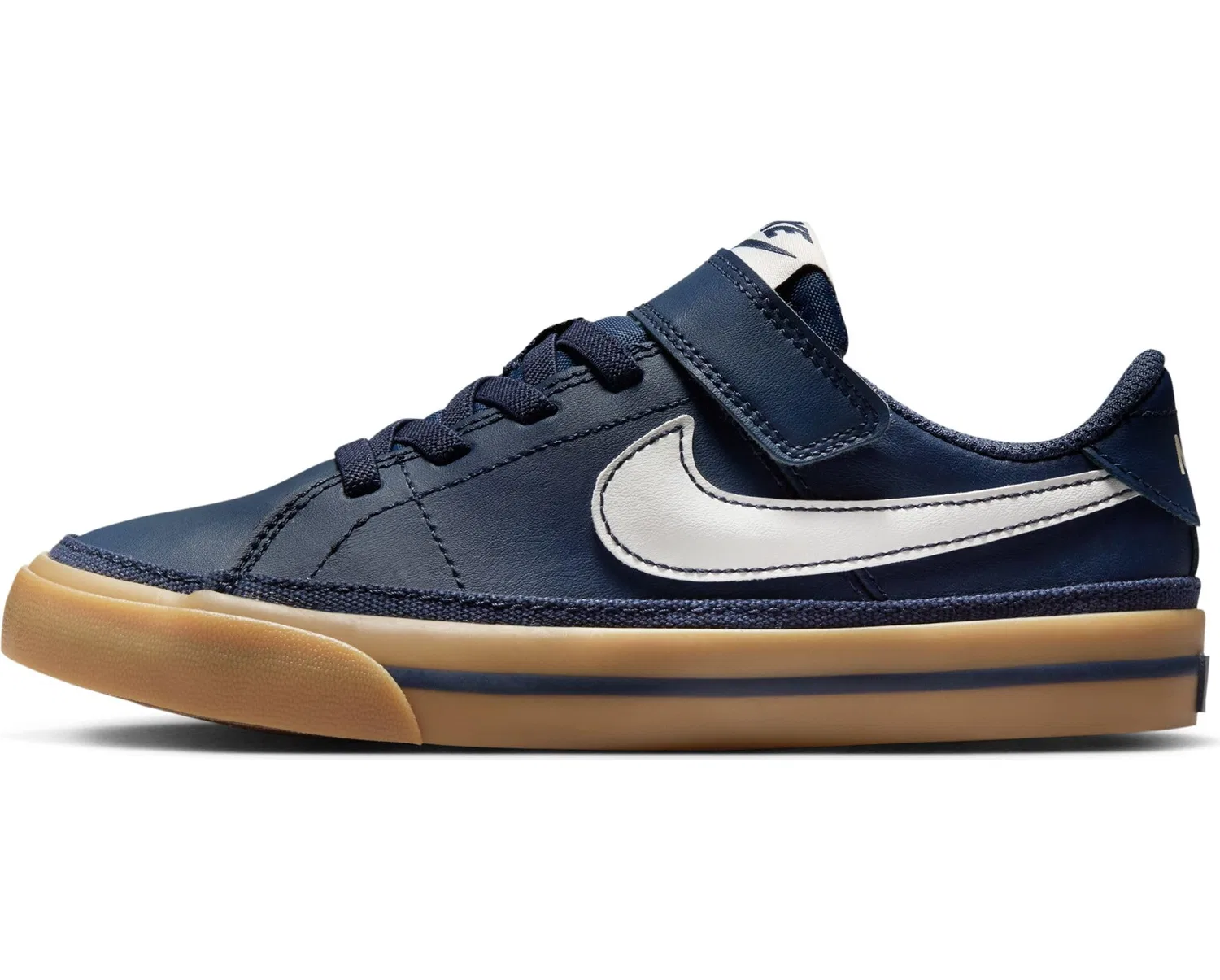 Детские кроссовки для мальчиков кожаные NIKE Court Legacy Shoe - Baby and Boy NIKE, Thunder Blue Sail Gum Light Brown