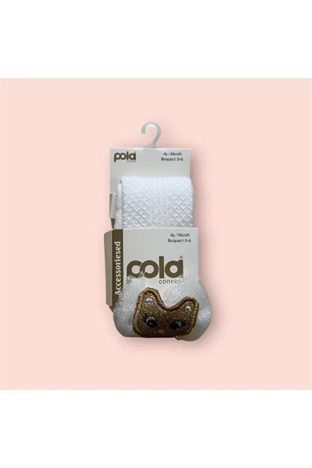 Детские колготки с животным принтом Pola, Nude Color