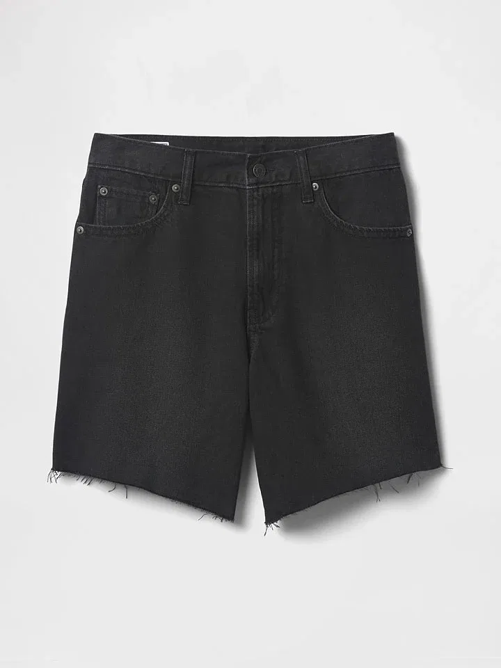 Женские джинсовые шорты свободного кроя GAP, Black — фото 4