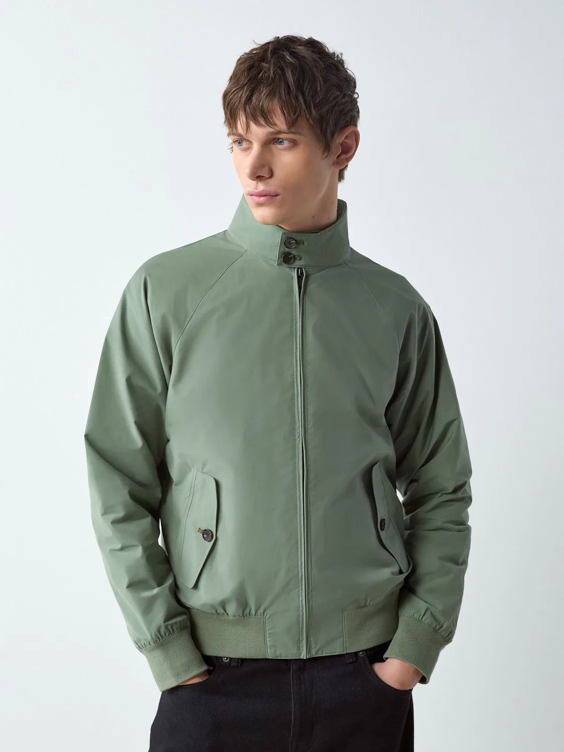 Next Зеленая водостойкая куртка Harrington Sage Green — фото 2