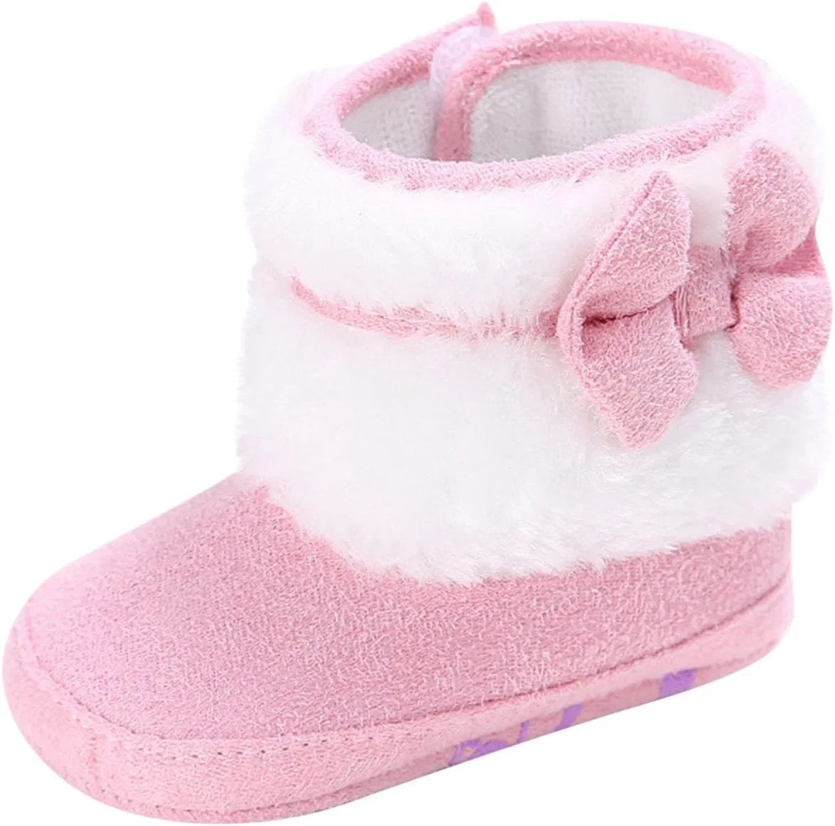 Детские зимние сапоги для девочек с искусственным мехом и бантами Zzalalana, Pink