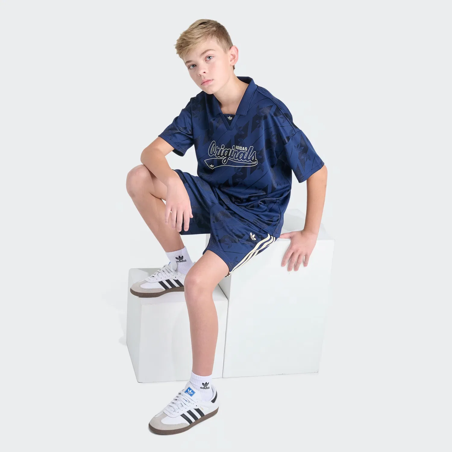 Детские шорты на резинке Originals Monogram Jersey Short Adidas Originals, Night Indigo — фото 2