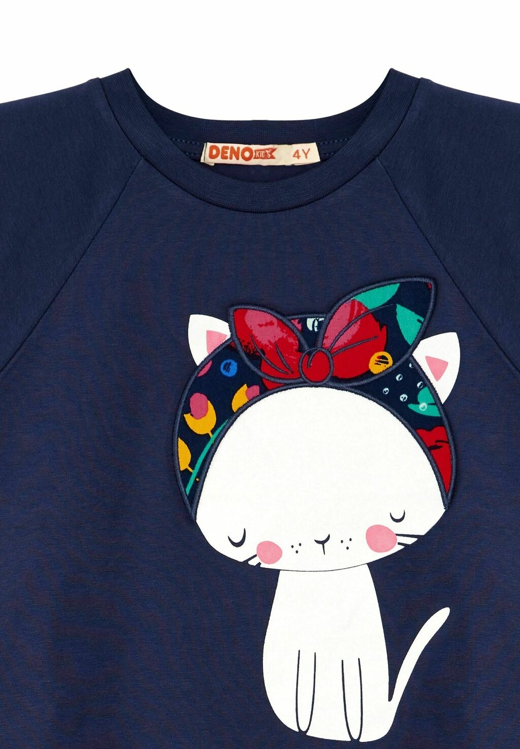 

Футболка с принтом Set Cat & Flowers Denokids, mehrfarbig