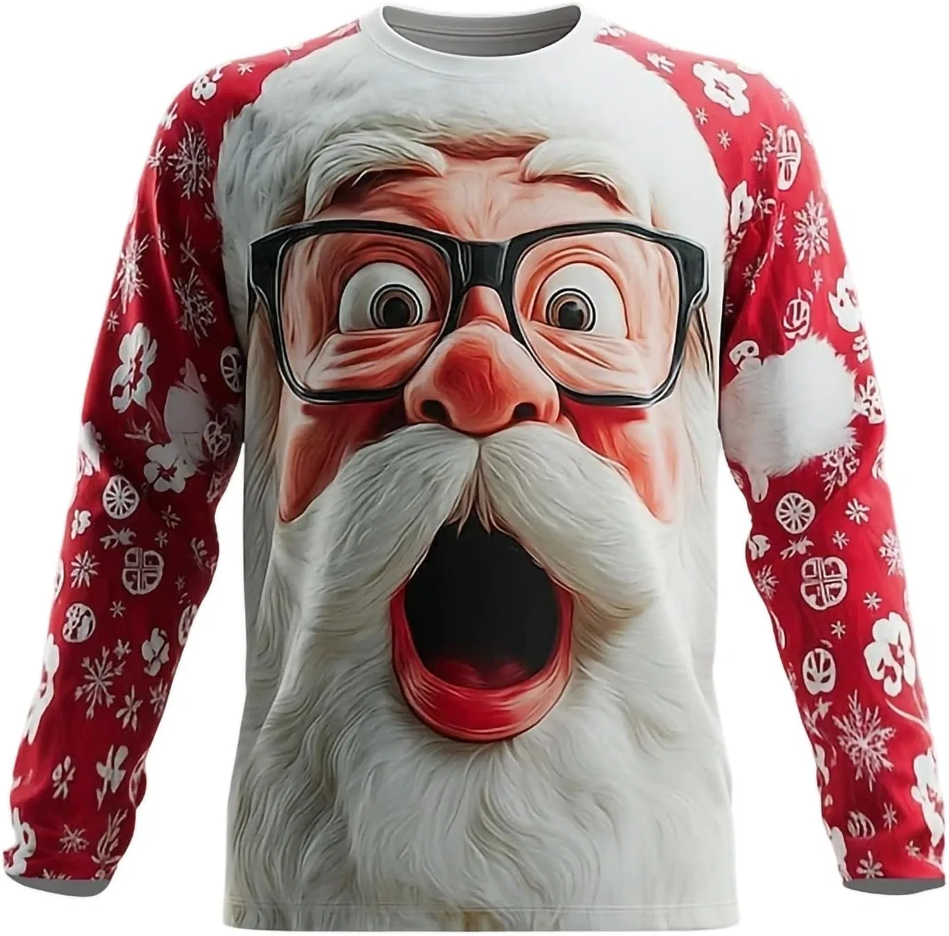 Мужская футболка с принтом Санты Casual, Red