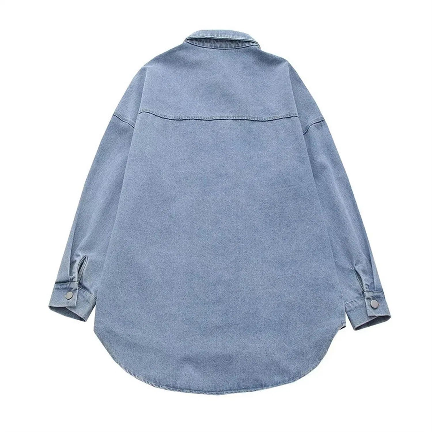 Женская джинсовая куртка с длинным рукавом, синяя, Blu Denim — фото 4