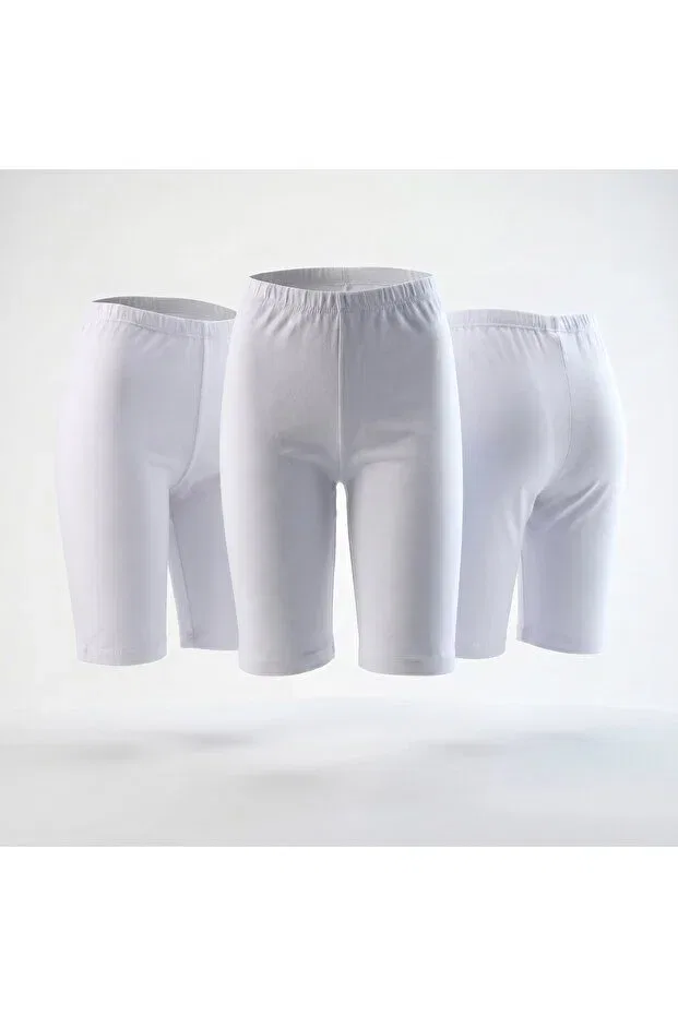 Детские леггинсы для девочек хлопковые комплект из 6 штук Katmirra, White Above The Knee — фото 2