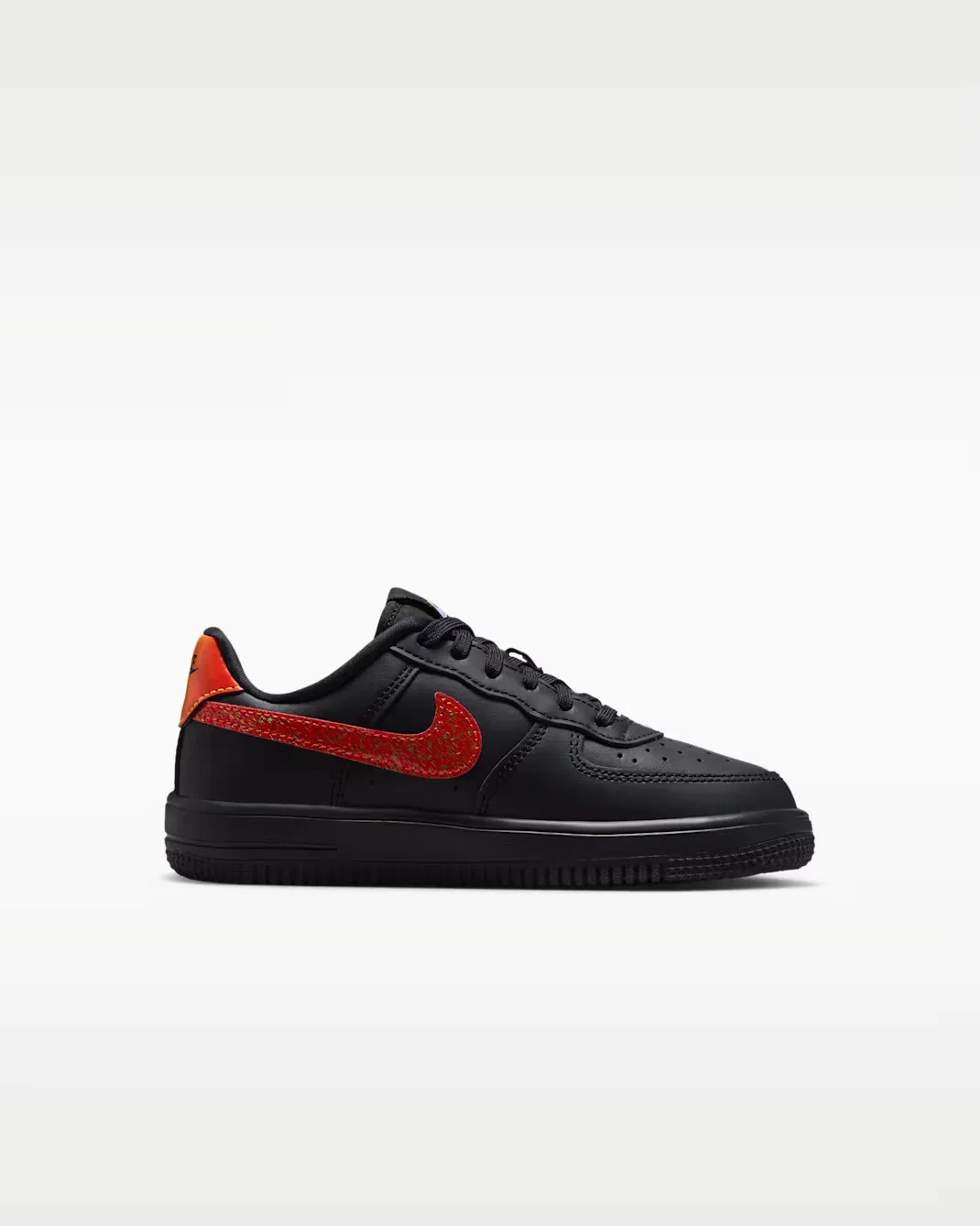 Детские кроссовки Nike Force 1 Low, Black/Laser Orange/Picante Red/Action Grape — фото 3