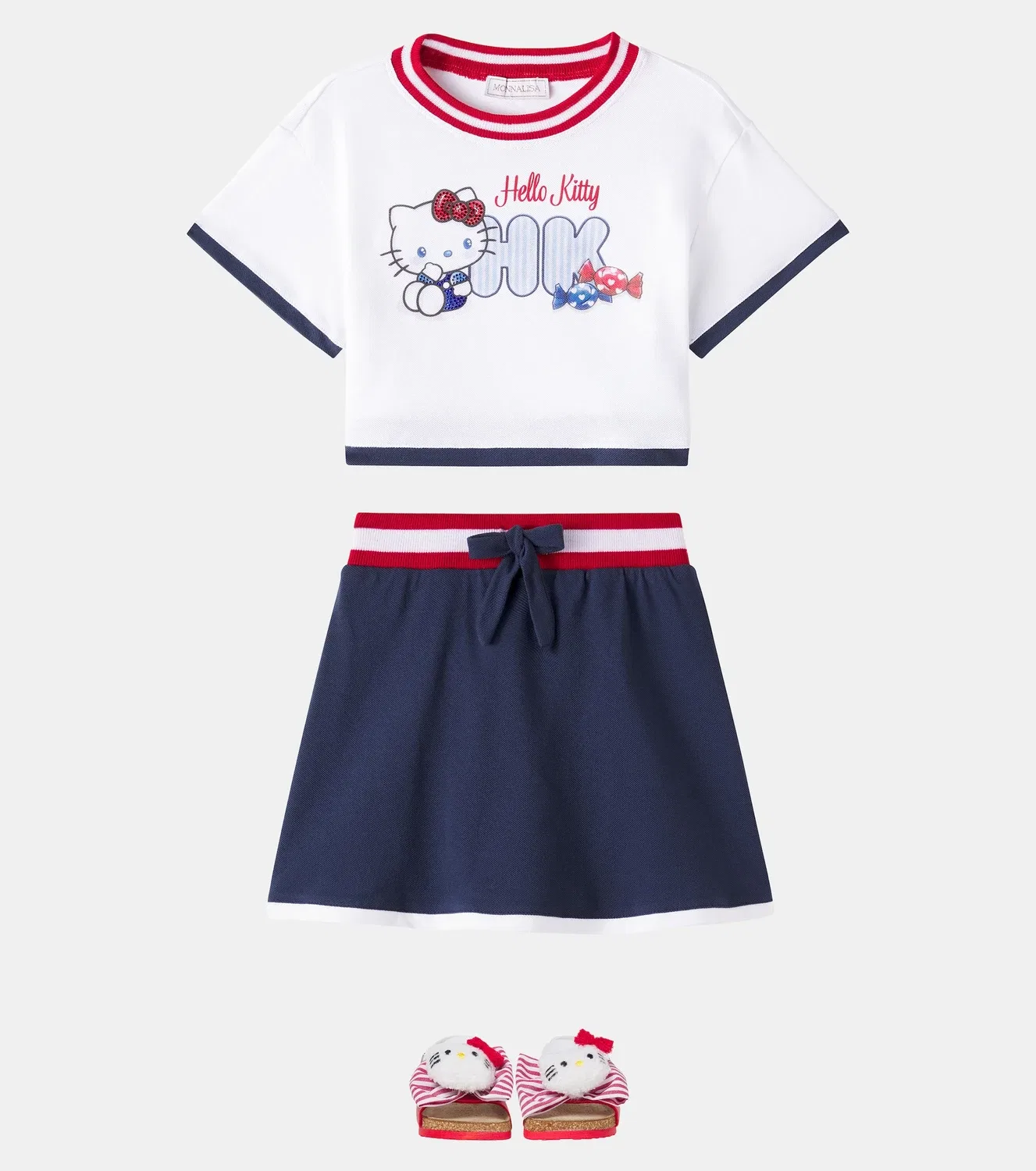 Комплект из футболки и юбки с Hello Kitty Monnalisa, синий — фото 2