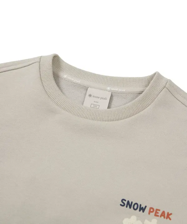 Свитшот детский с графическим принтом, Snowpeak Apparel Kids, light beige — фото 4
