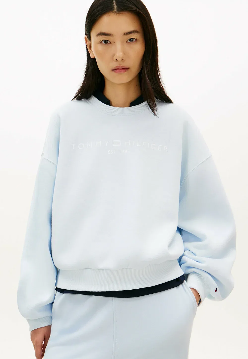 Логотип корпорации mdrn swtsrt - логотип корпорации - толстовка Tommy Hilfiger, Keepsake Blue