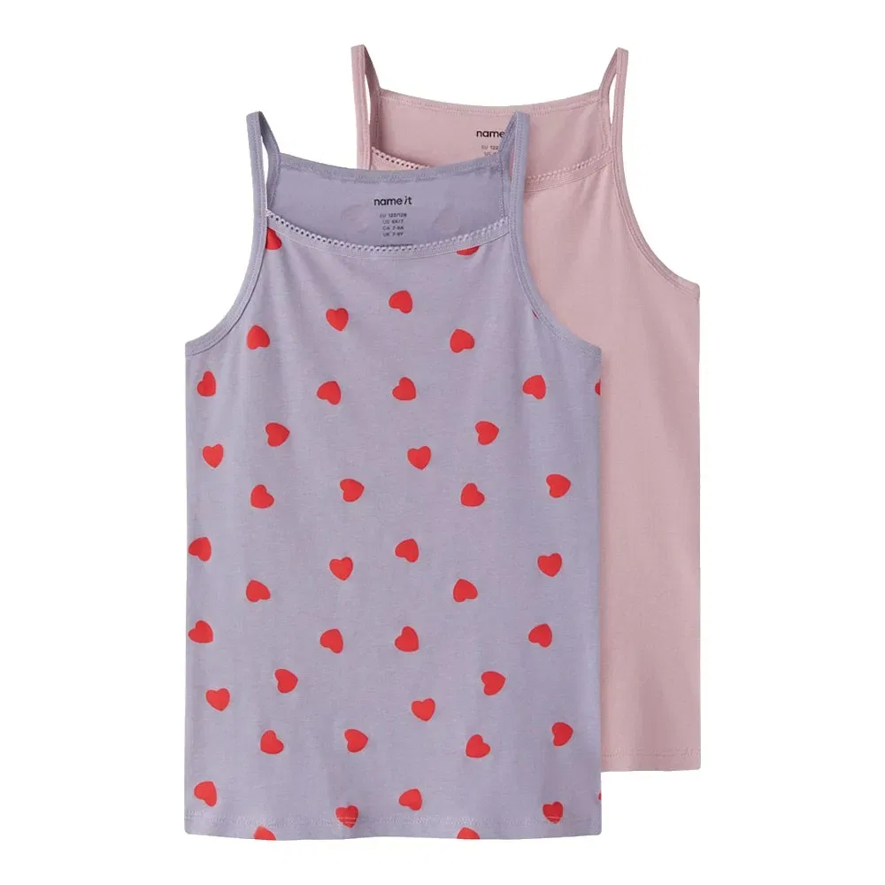 Пижамная футболка без рукавов Lavender Hearts Name It, фиолетовый