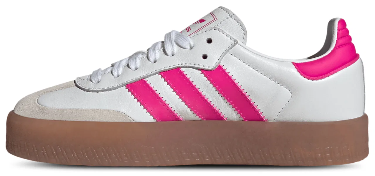 Кроссовки для девочек Sambae Adidas, цвет Ftwr White/Shock Pink/Gold Met — фото 2