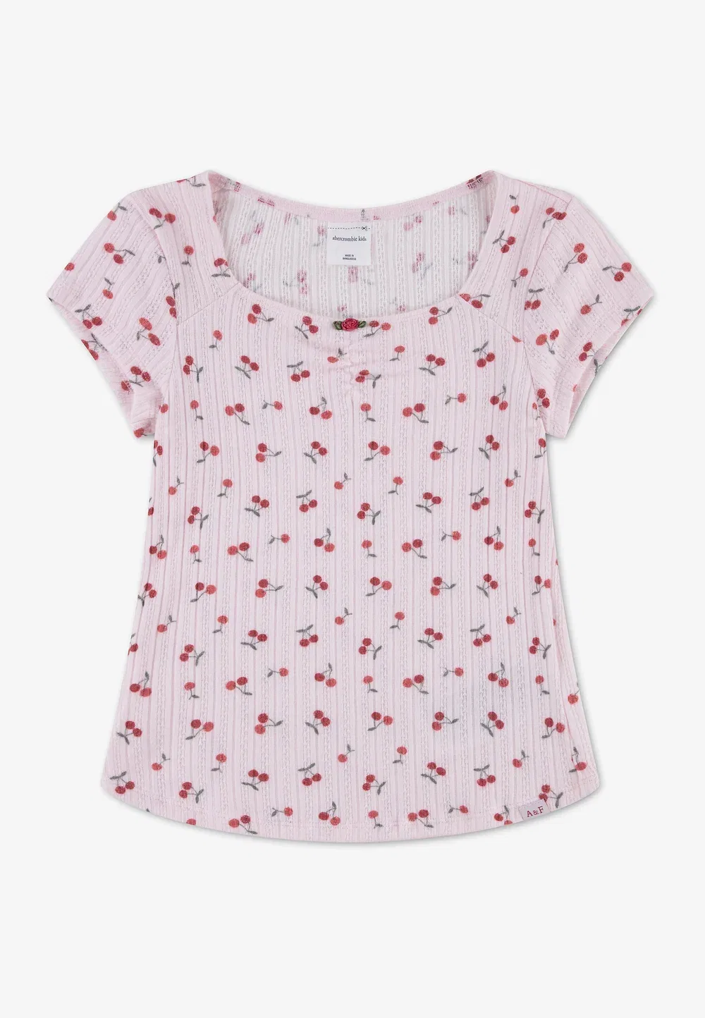 Футболка с ажурным принтом в виде розеток Abercrombie & Fitch, Cherry Cluster