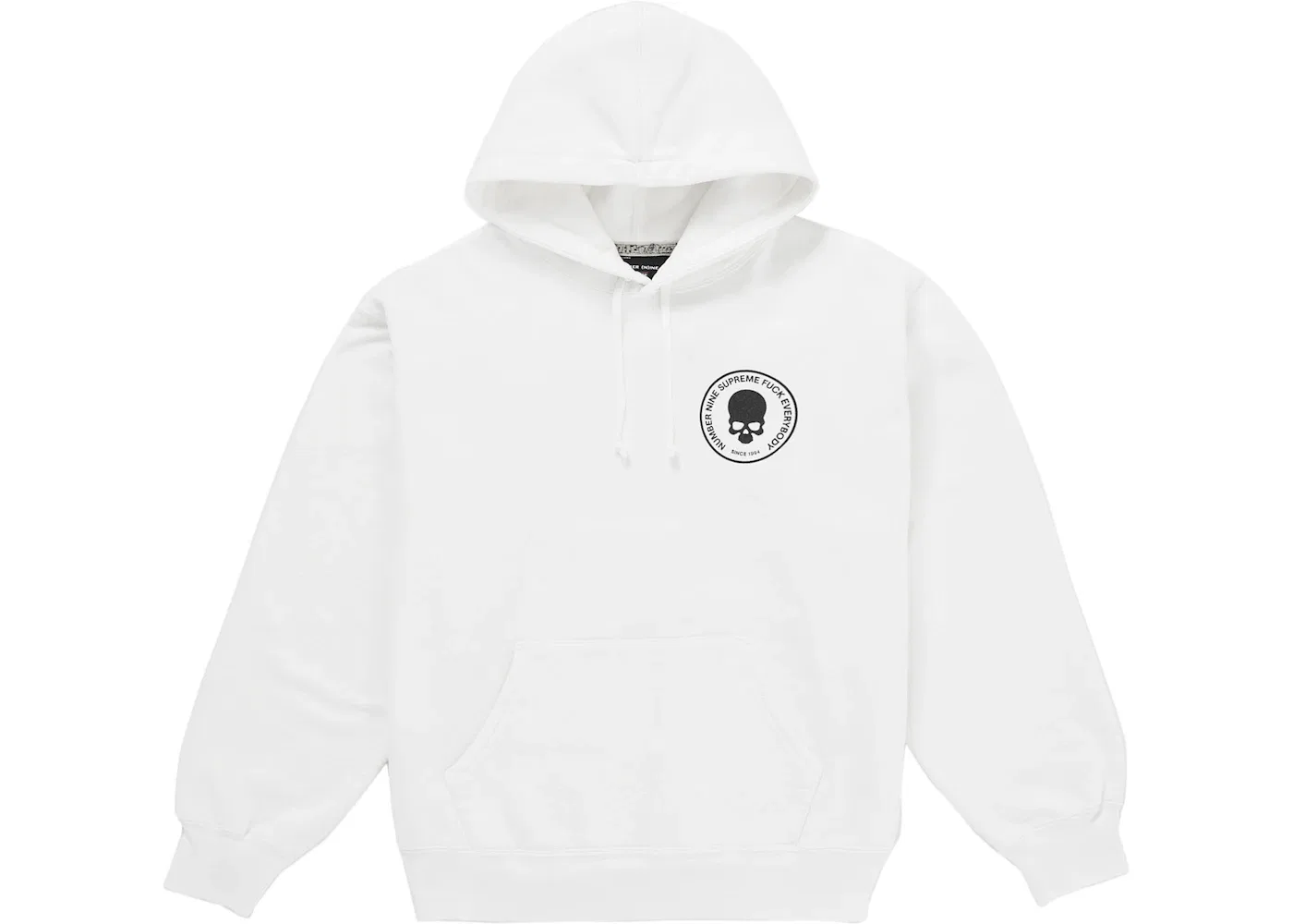 Мужской худи с капюшоном с принтом Supreme Number (N)ine, White