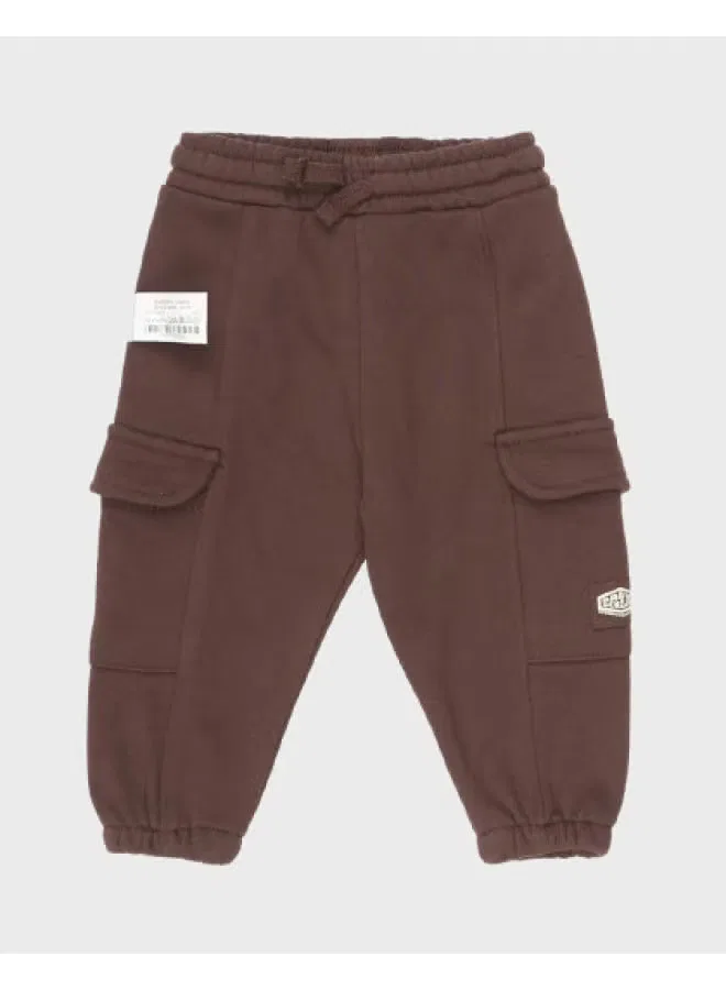 Брюки-джоггеры с завязками прямые Zara, коричневый