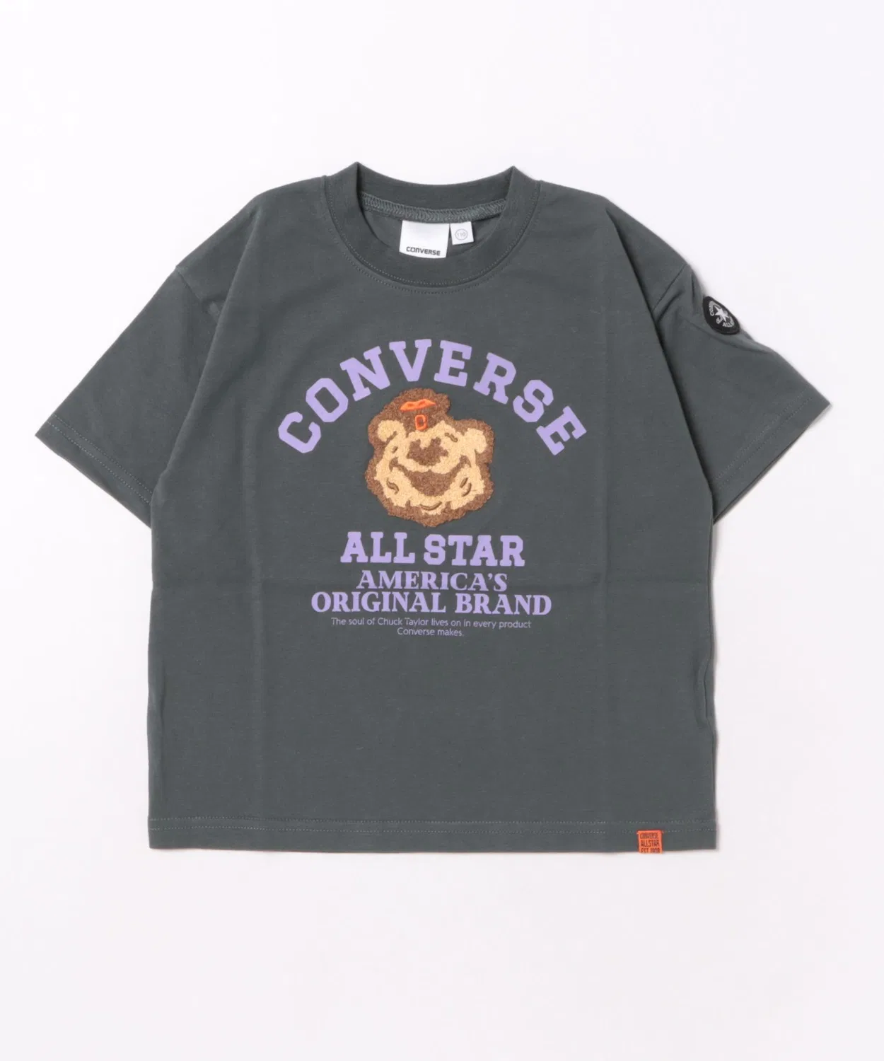 Детская футболка с принтом Wide T-Shirt CONVERSE, Бежевый — фото 3