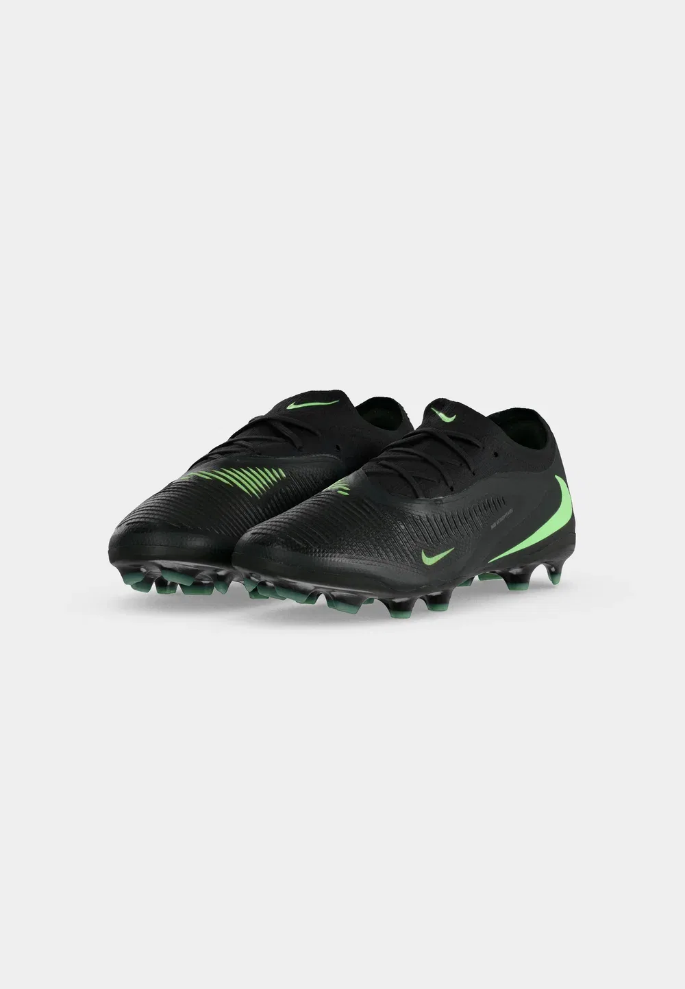 Футбольные бутсы Jr Phantom 6 Low Pro FG/MG унисекс для искусственной травы Nike Performance, Black/Illusion Green — фото 3