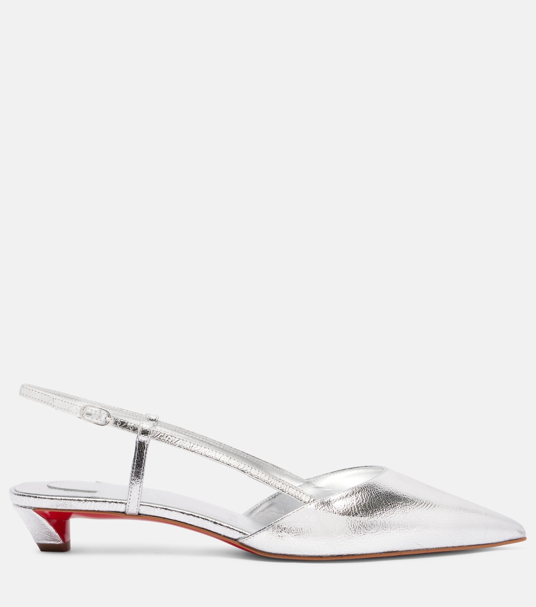 Туфли-лодочки Miss Z Slingina 25 на ремешке Christian Louboutin, Silver/Lin Silver — фото 4