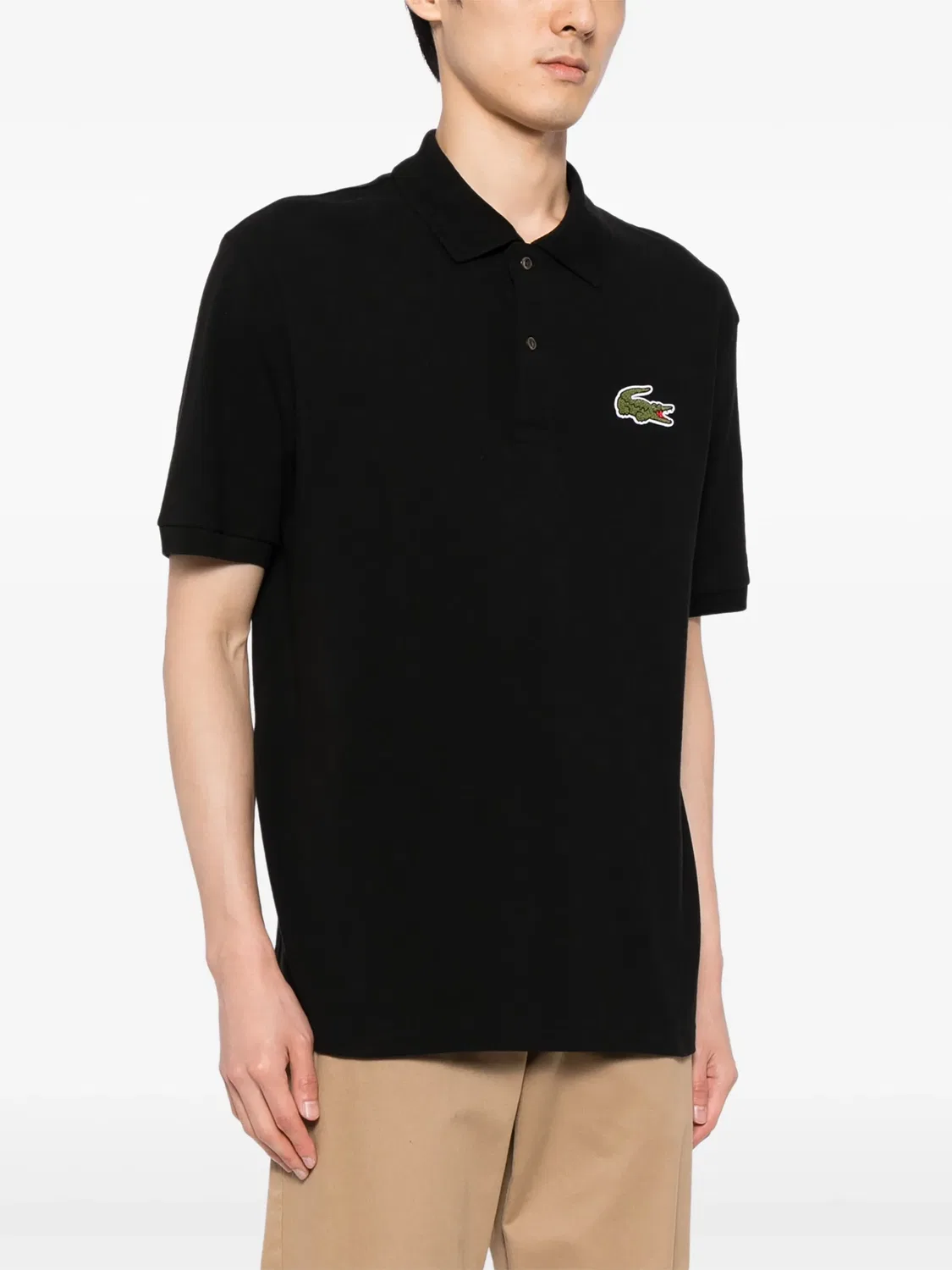 Футболка-поло с аппликацией логотипа Lacoste, черный — фото 3
