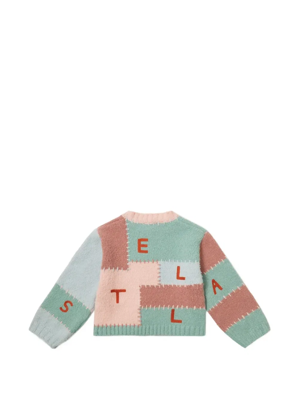 Свитшот с логотипом-интарсией в стиле пэчворк Stella McCartney Kids, зеленый — фото 2