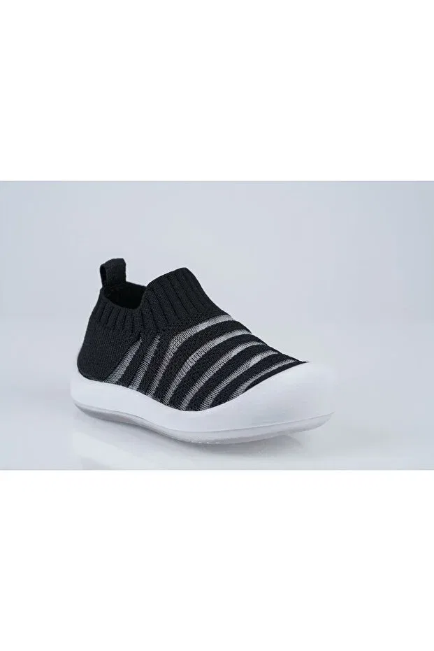 Детские туфли для новорожденных с полосками Walkids, Black Transparent — фото 2