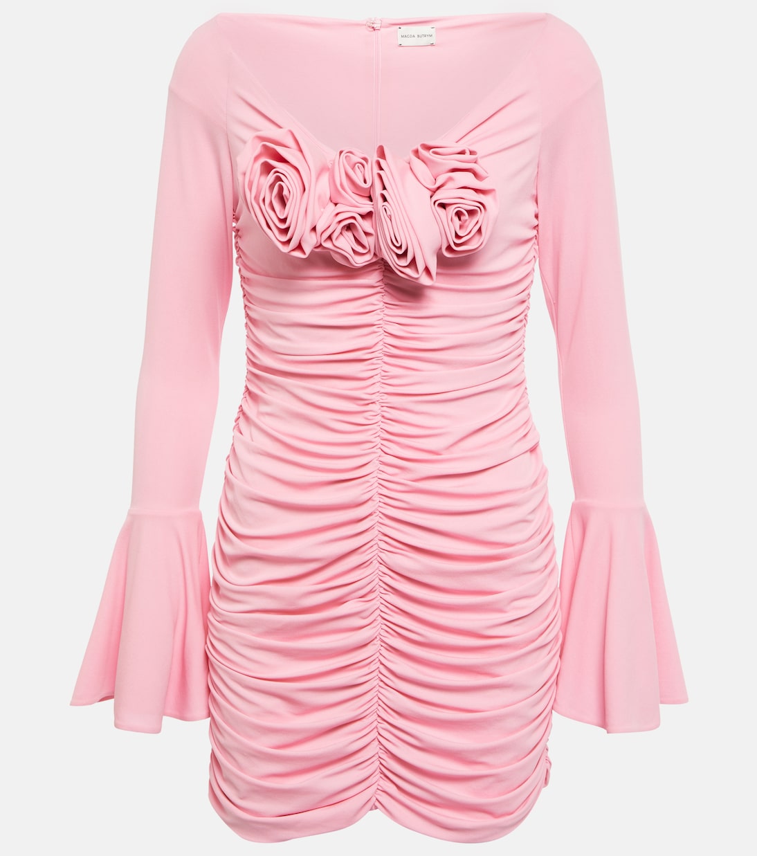 

Мини-платье из джерси с рюшами Magda Butrym, розовый