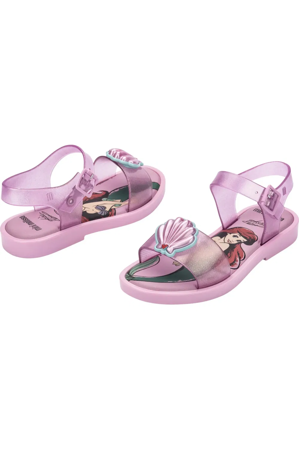 Детские сандалии джерси с принцессой Disney Mar Mini Melissa, Pink Glitt — фото 4