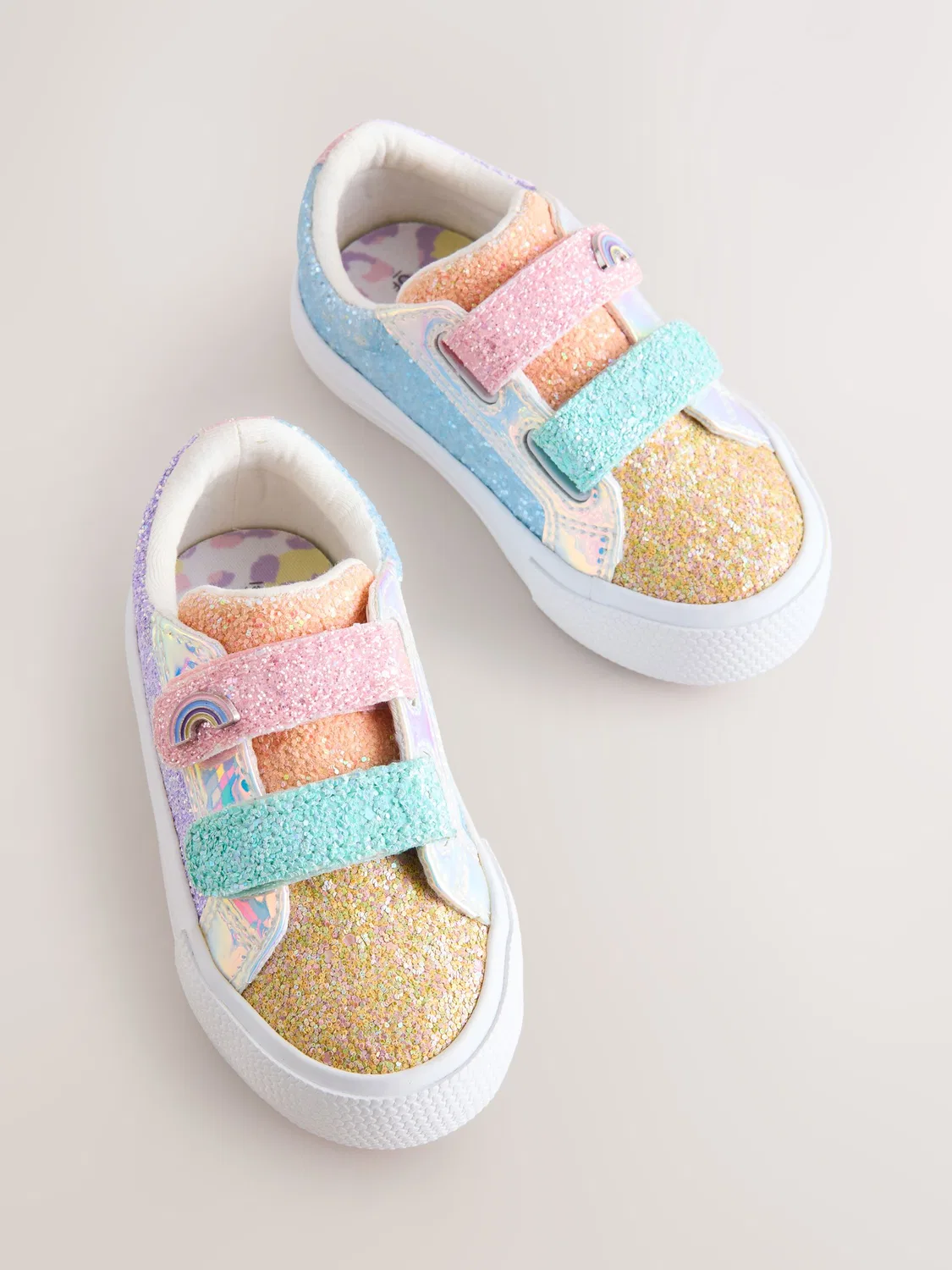 Кроссовки с блестками Multi Rainbow Glitter Next, мульти