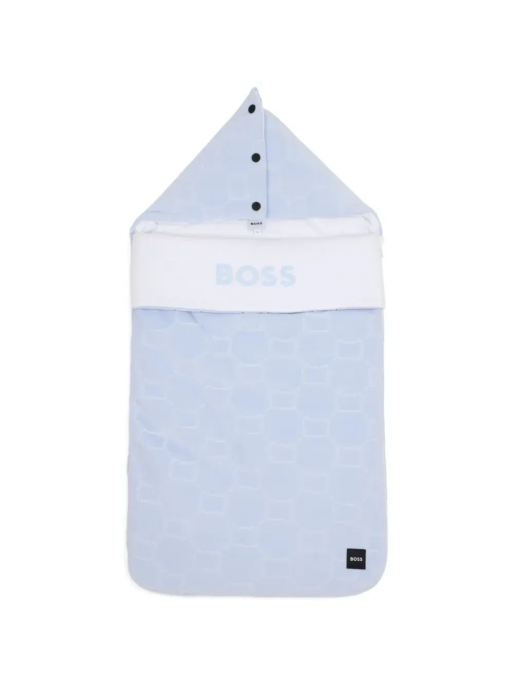 Конверт с капюшоном и монограммой Boss Kidswear, синий — фото 3