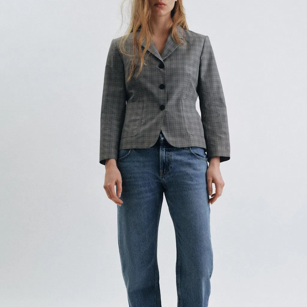 Женский деловой костюм с жакетом и брюками ZARA, Black/Nude — фото 4